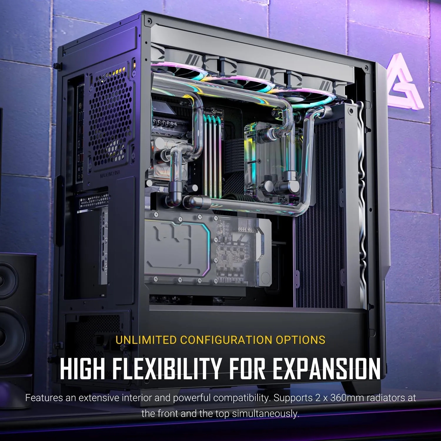 Antec P20C ARGB E-ATX Mid Tower Cabinet With Tempered Glass Side Panel (Black) overview 5