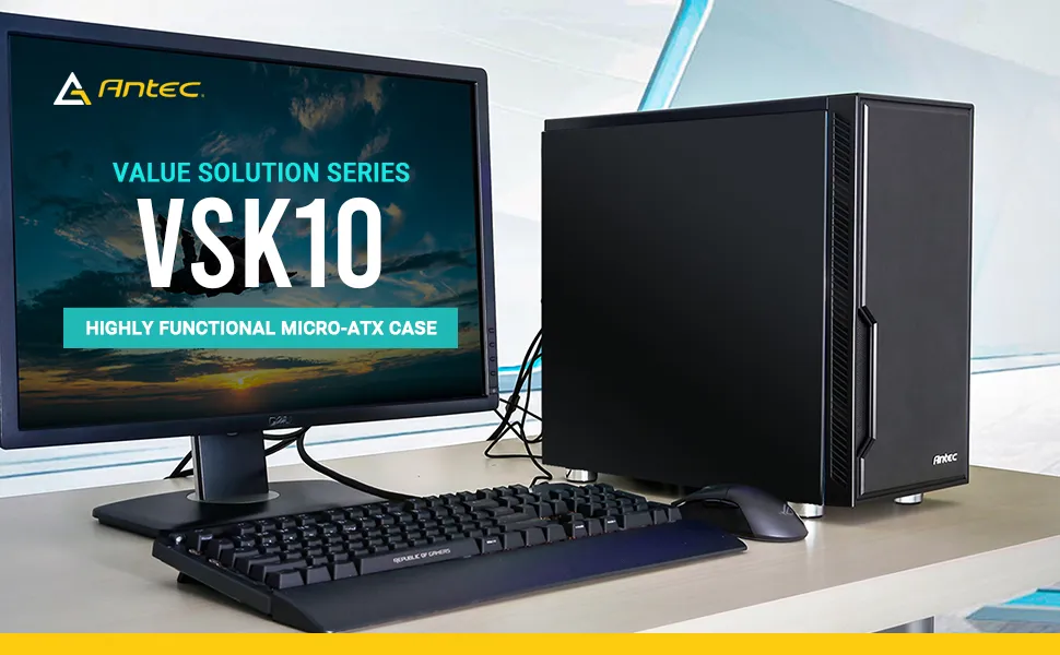 Antec VSK10 Cabinet mATX mini Tower PC Case (Black) overview 1