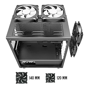 Antec VSK10 Cabinet mATX mini Tower PC Case (Black) overview 4