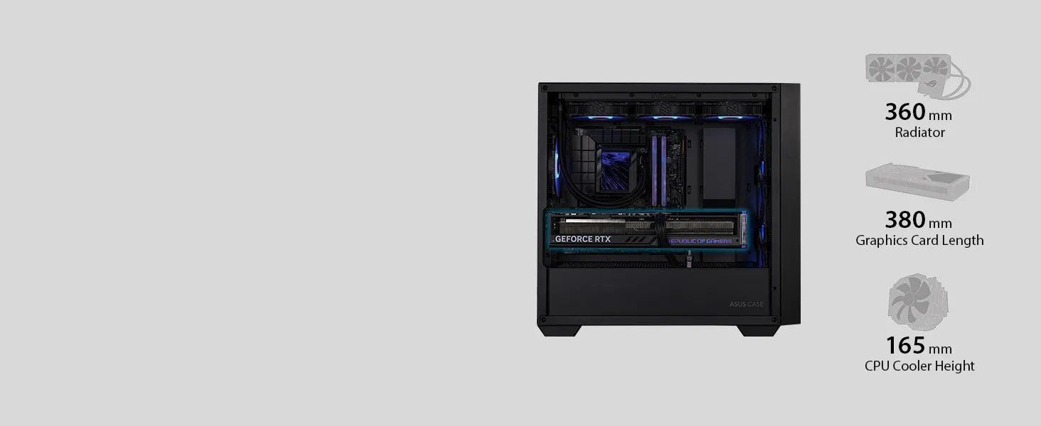 Asus A21 (M-ATX) Mid Tower Cabinet (Black) overview 2