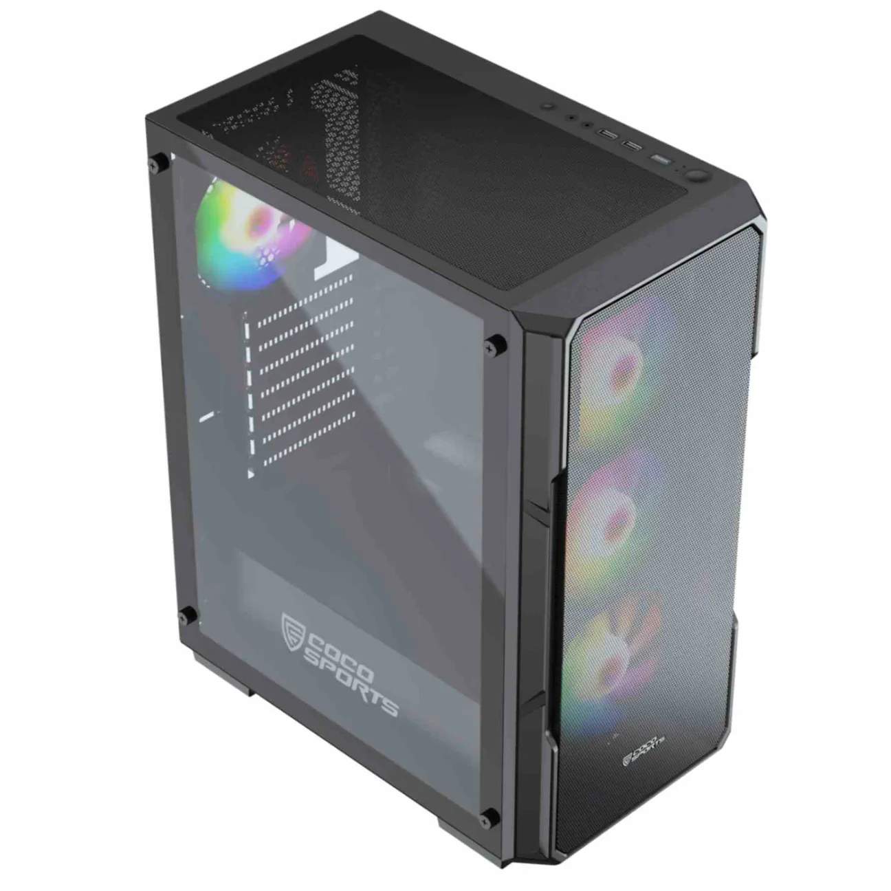 COCONUT Core 100M Gaming Cabinet, Mid ATX - Black overview 1
