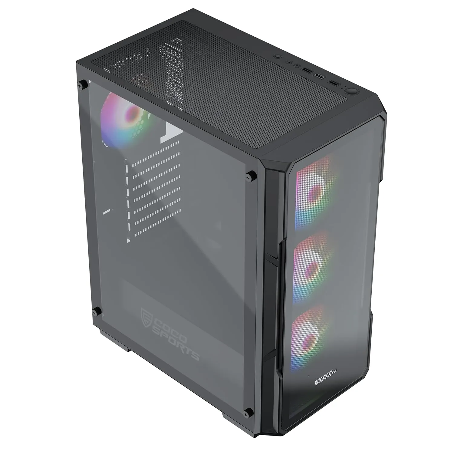 COCONUT Core 200M Gaming Cabinet, Mid ATX - Black overview 1