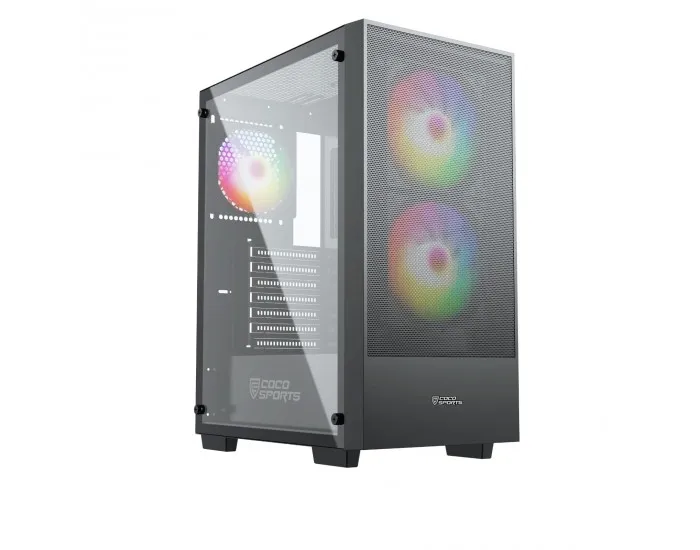 COCONUT Core 300M Gaming Cabinet, Mid ATX - Black overview 1