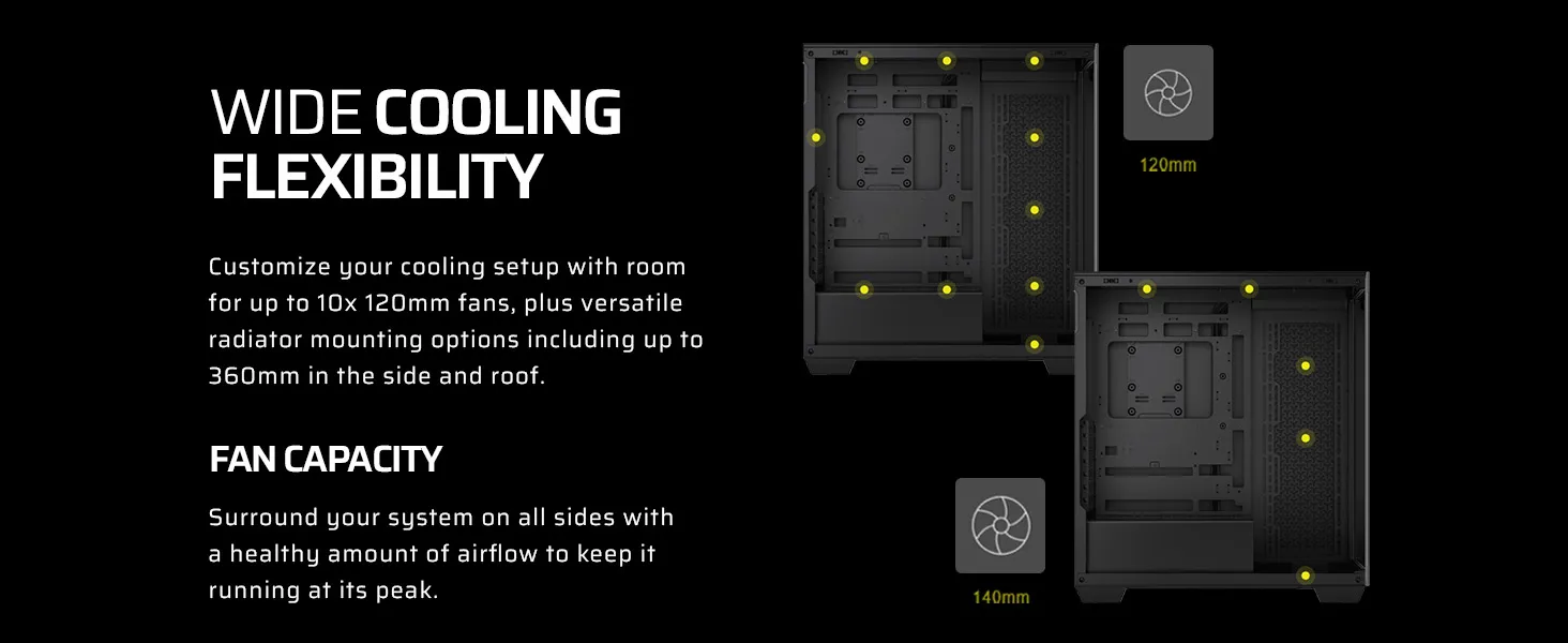 CORSAIR 3500X ARGB Tempered Glass Mid-Tower PC Case (Black) overview 13