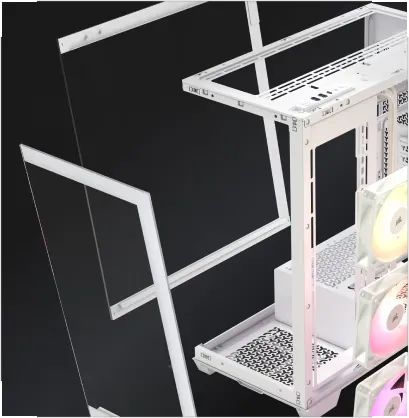 CORSAIR 3500X ARGB Tempered Glass Mid-Tower PC Case (White) overview 6