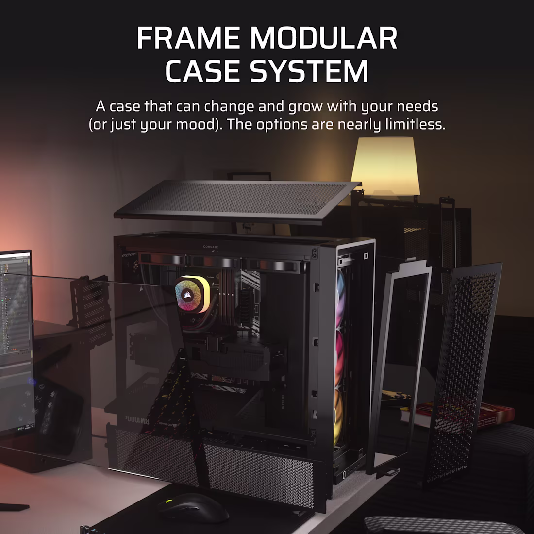 CORSAIR Frame 4000D RS ARGB Modular Mid-Tower ATX Cabinet (Black) overview 2