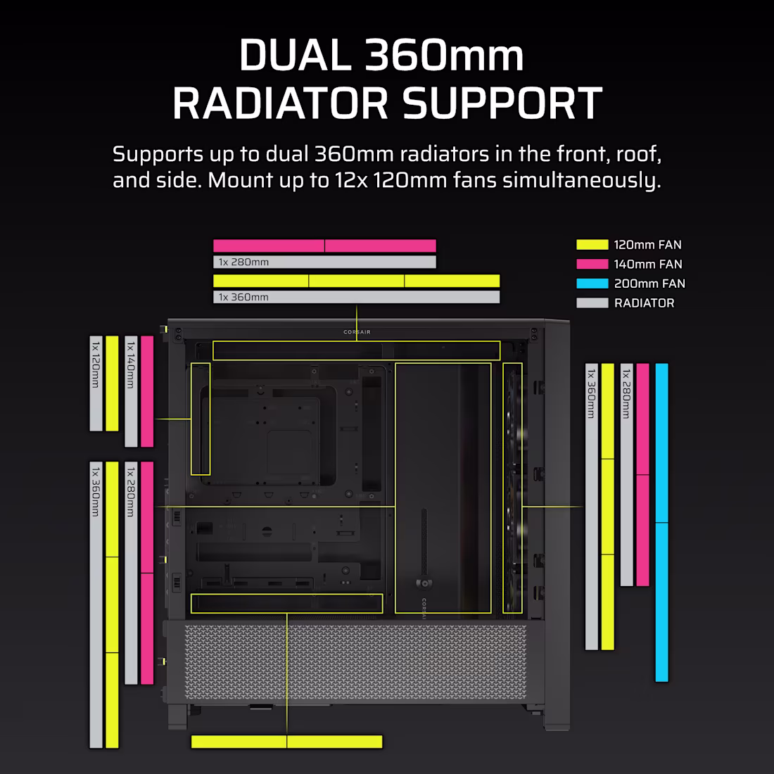 CORSAIR Frame 4000D RS ARGB Modular Mid-Tower ATX Cabinet (Black) overview 6