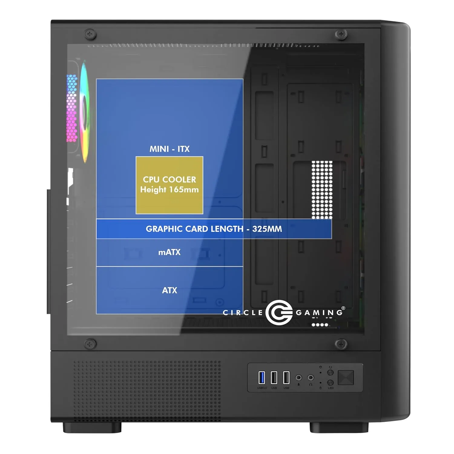 Circle Amazer X1 ATX Mid Tower Case overview 1