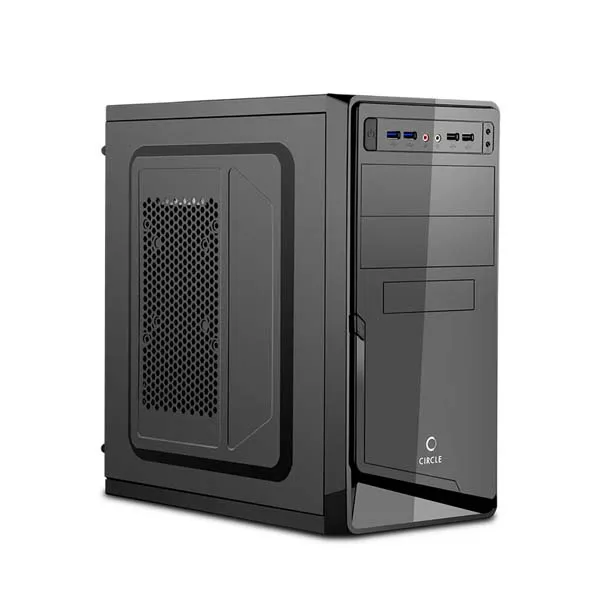 Circle Elan Desktop Cabinet with SMPS (Black)