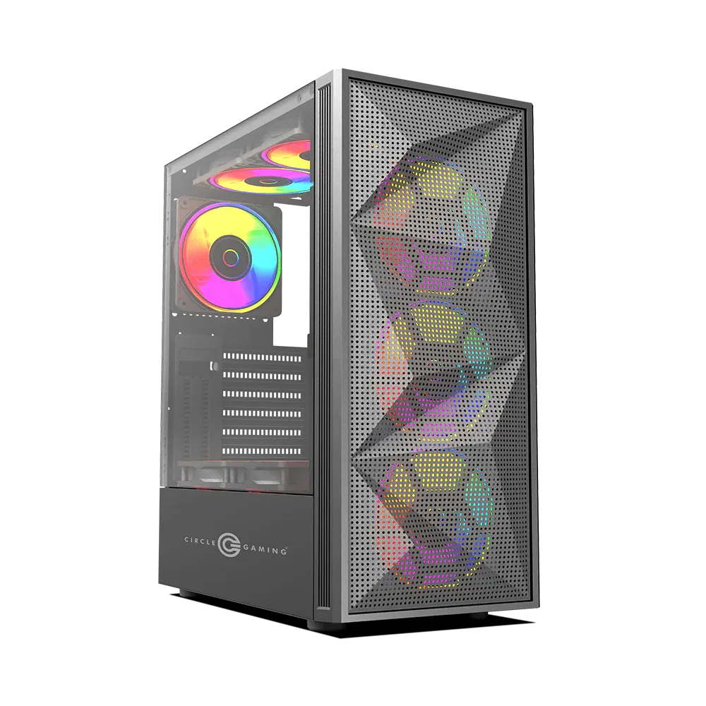 Circle Elegantor M1 Mid-Tower Case Gaming Cabinet - Black overview 1