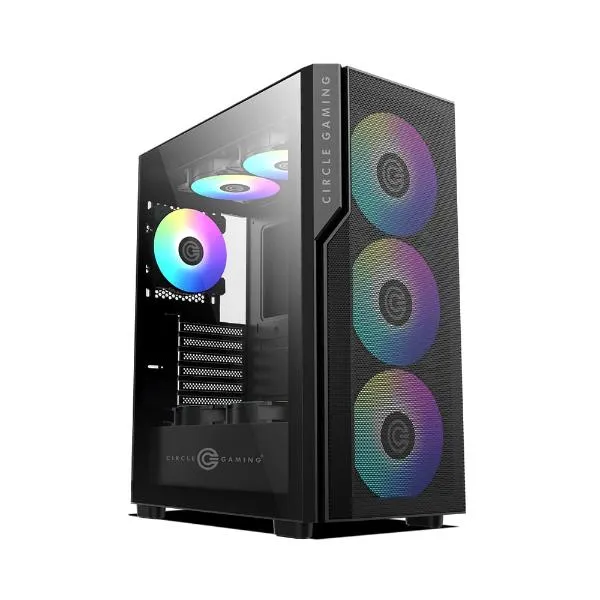 Circle Eliminator X5 TYPE C 2.0 Mid Tower Computer Case Gaming Cabinet - Black