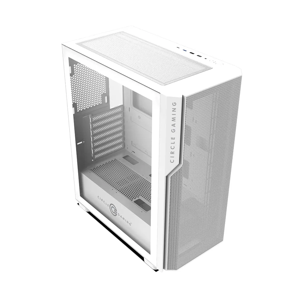 Circle Eliminator X5 TYPE C 2.0 Mid-Tower Computer Case Gaming Cabinet - White overview 1