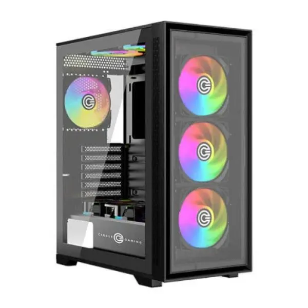 Circle Furious 240 Glass ARGB (ATX) Mid Tower Gaming Cabinet (Black)
