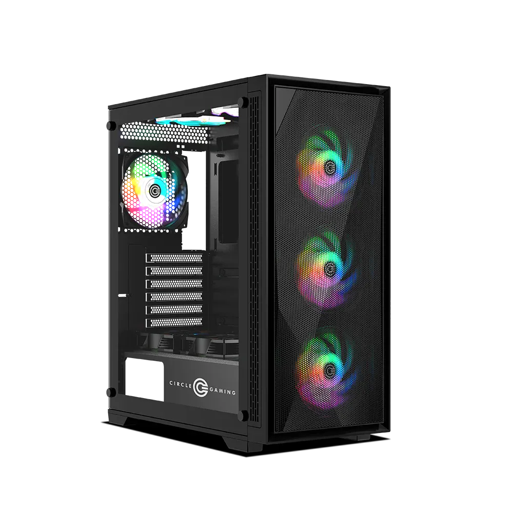 Circle Furious 240 Mesh ARGB (ATX) Mid Tower Gaming Cabinet (Black) overview 1