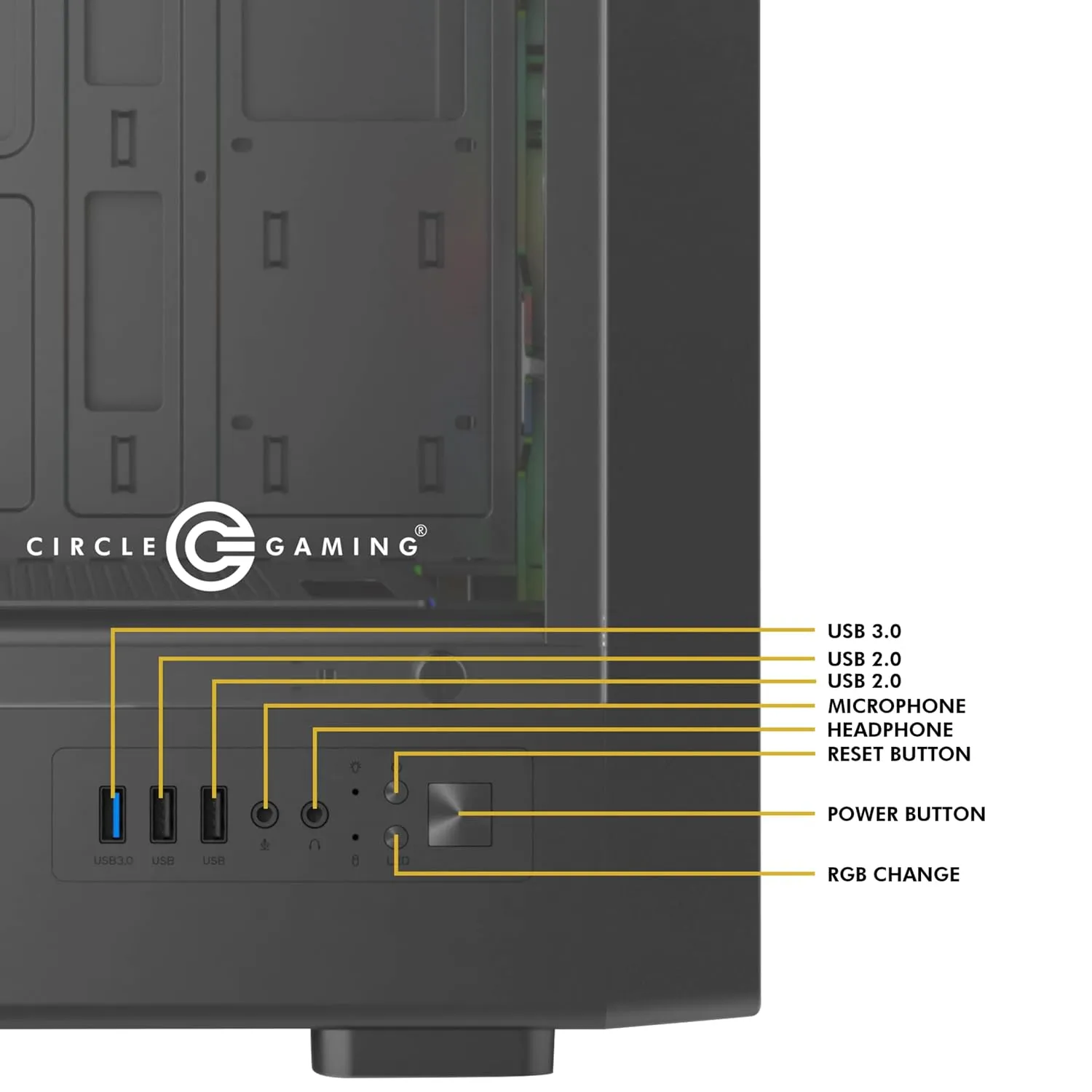 Circle Gladius M1 M-ATX Mid-Tower Gaming Cabinet (Black) overview 1