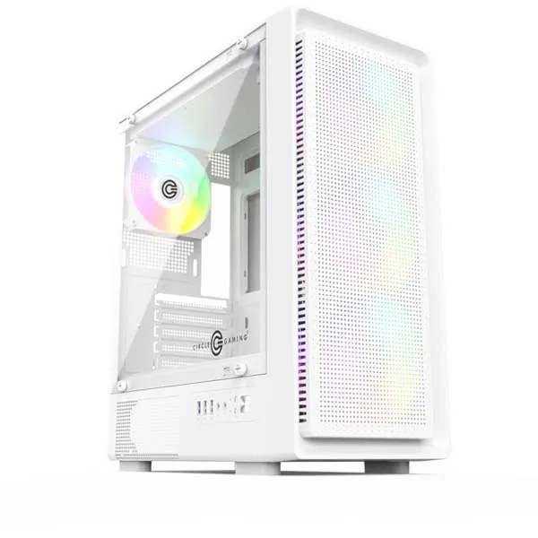 Circle Gladius M1 M-ATX Mid-Tower Gaming Cabinet (White)