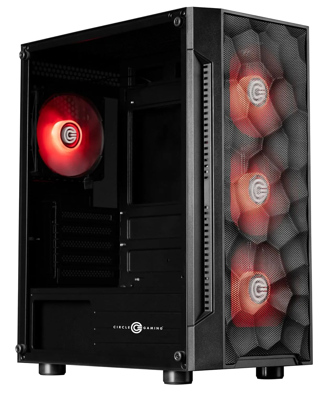 Circle Gladius M3 ATX Mid Tower Gaming Cabinet (Black) overview 1