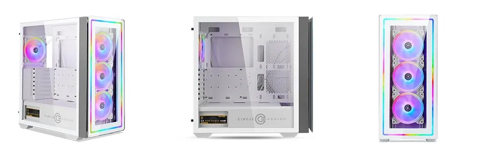 Circle Infernova ZX ARGB (E-ATX) Mid Tower Cabinet (White) overview 2
