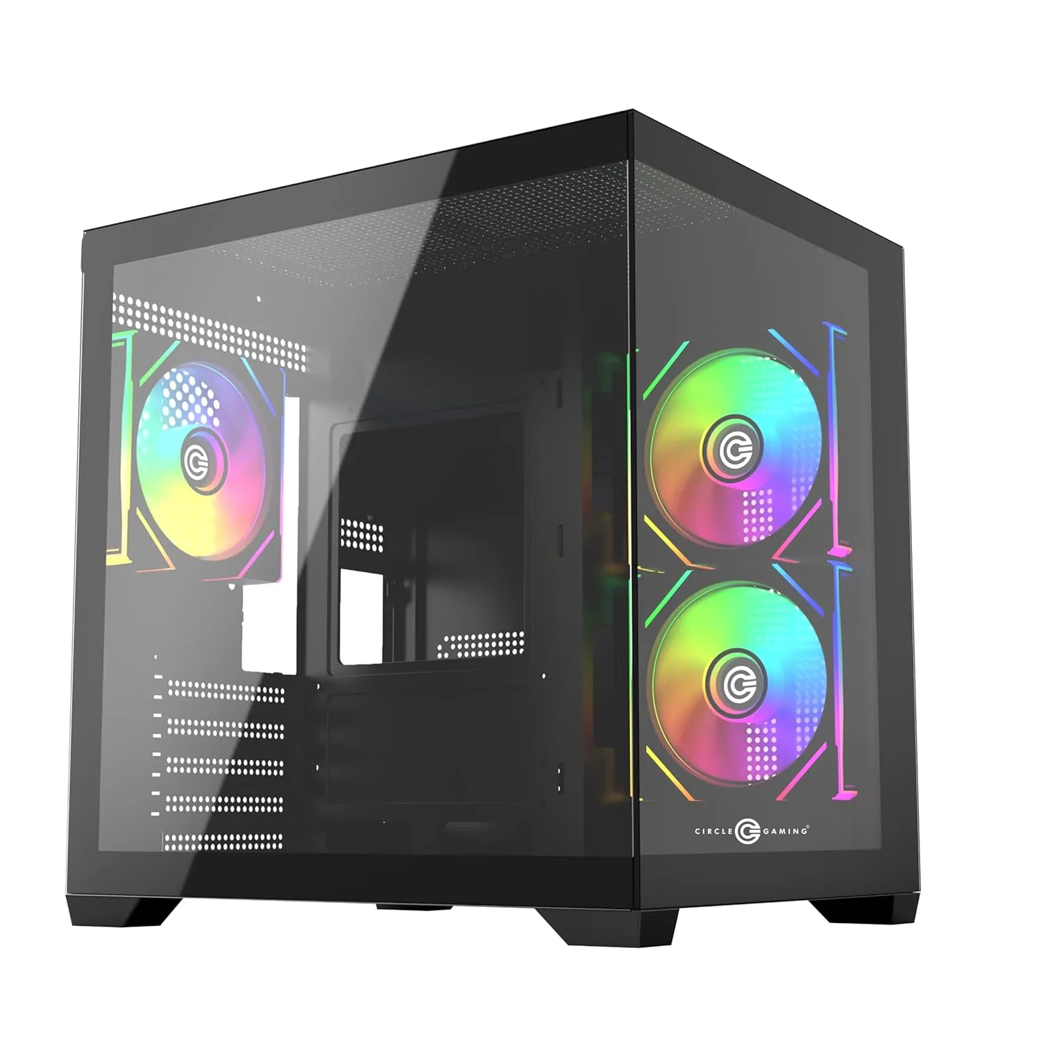 Circle Lucid Micro M3 M-ATX Mid-Tower Gaming Cabinet (Black) overview 1