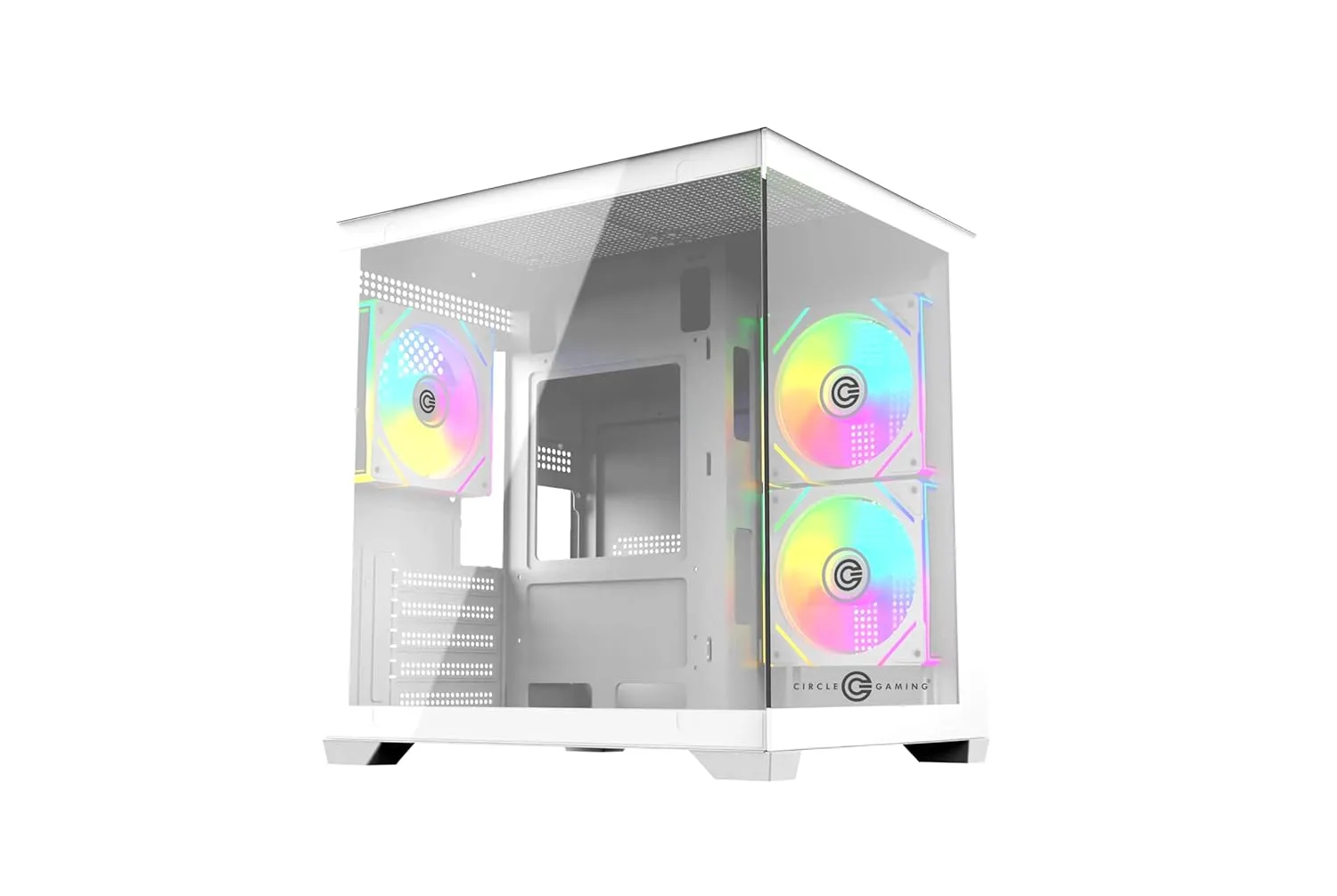 Circle Lucid Micro M3 M-ATX Mid-Tower Gaming Cabinet (White) overview 1