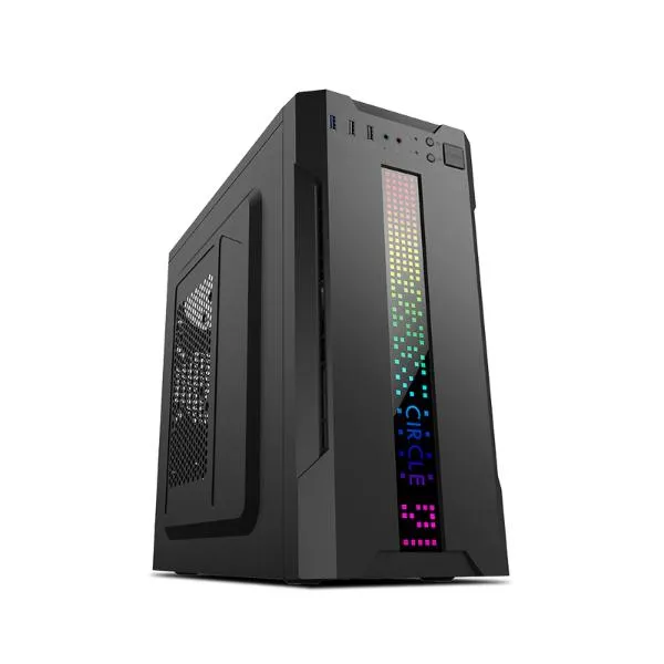 Circle Radient 3.0 C-DOT with SMPS (M-ATX) Mini Tower Cabinet (Black)