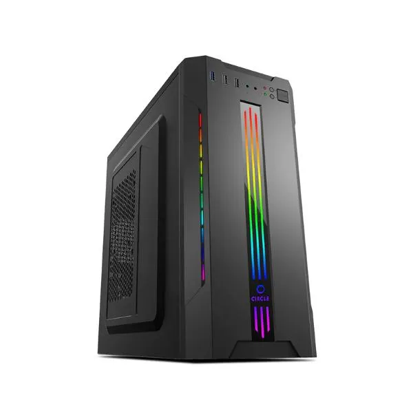 Circle Radient 3.0 C-LINE with SMPS (M-ATX) Mini Tower Cabinet (Black)