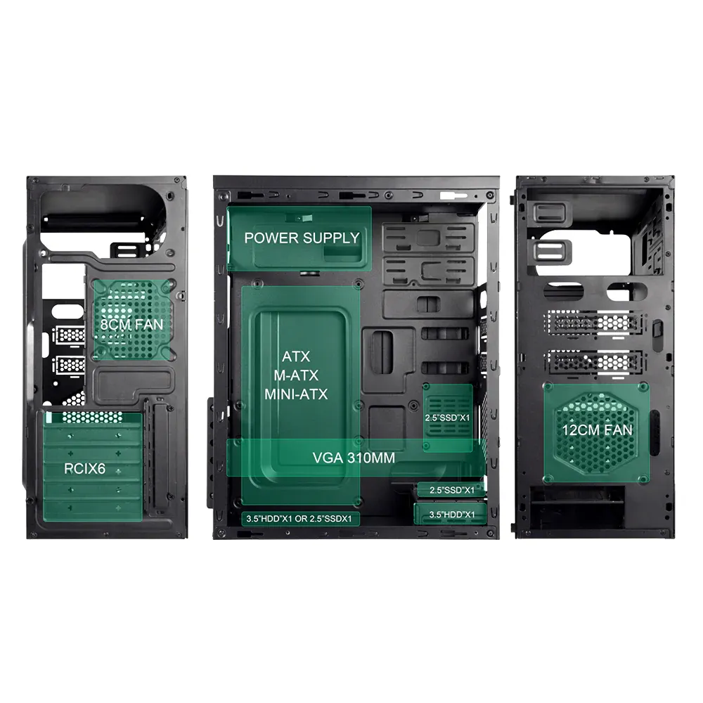 Circle Royale 3.0 Type C 2.0 Port with SMPS (ATX) Mid Tower Cabinet overview 1