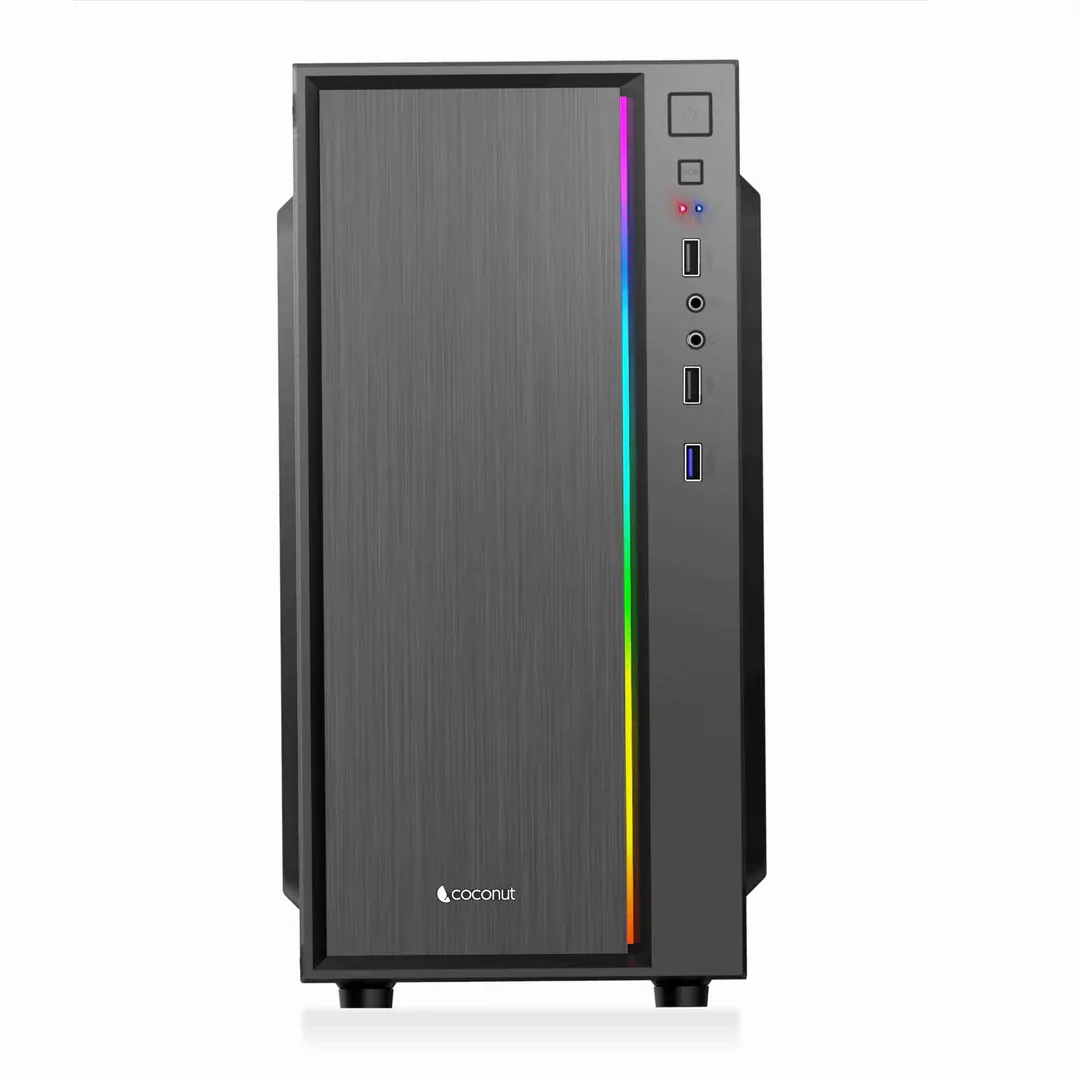 Coconut Magic mATX Office Cabinet with SM45 Power Supply and RGB Strip overview 1