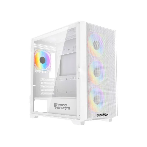 Coconut Rampage Elite Mesh mATX Gaming Cabinet - White