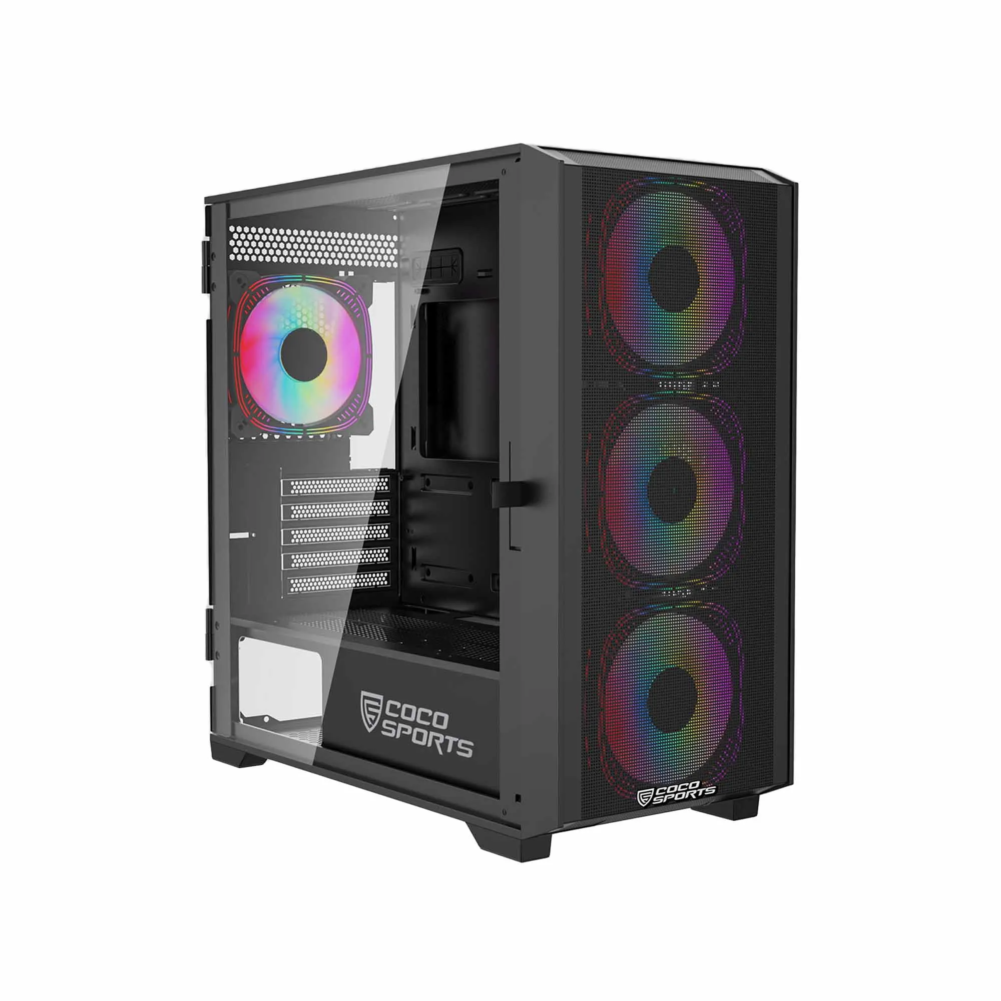 Coconut Rampage Elite Mesh mATX Gaming Cabinet overview 1
