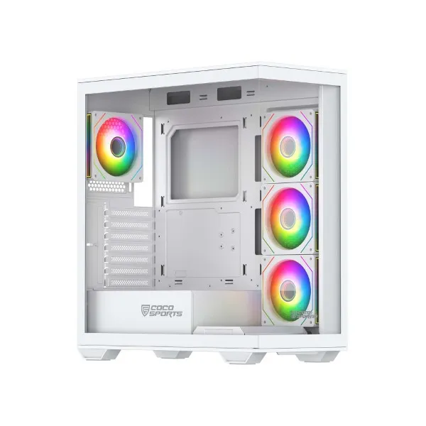 Coconut Stark Z9 Glass Mid Tower Gaming Cabinet - White