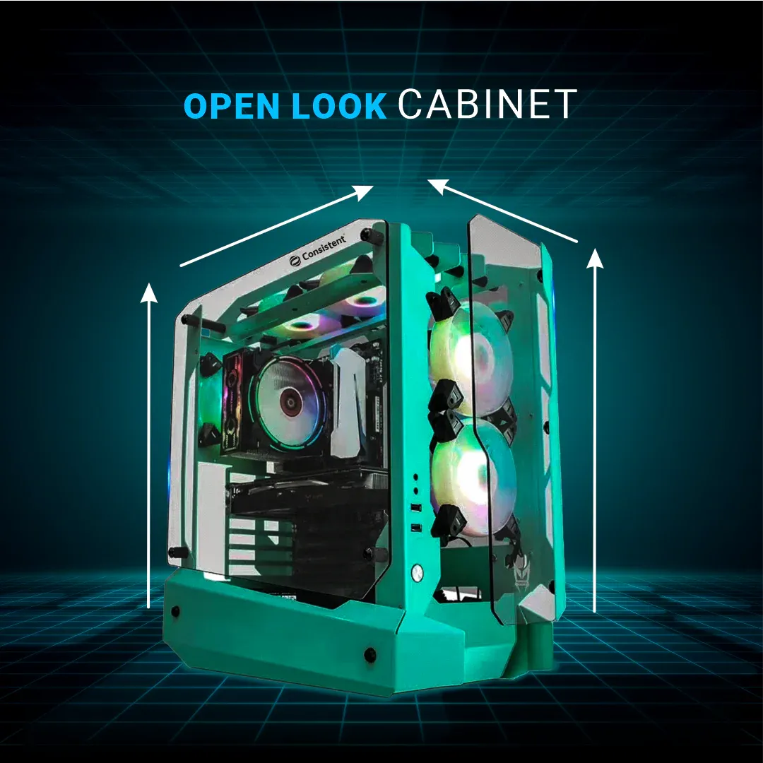 Consistent Cosmos Gaming Cabinet 2014 | Support : Micro ATX/Mini-ITX | USB 3.0 Type-C | Tempered Glass on Side & Front Panel overview 4