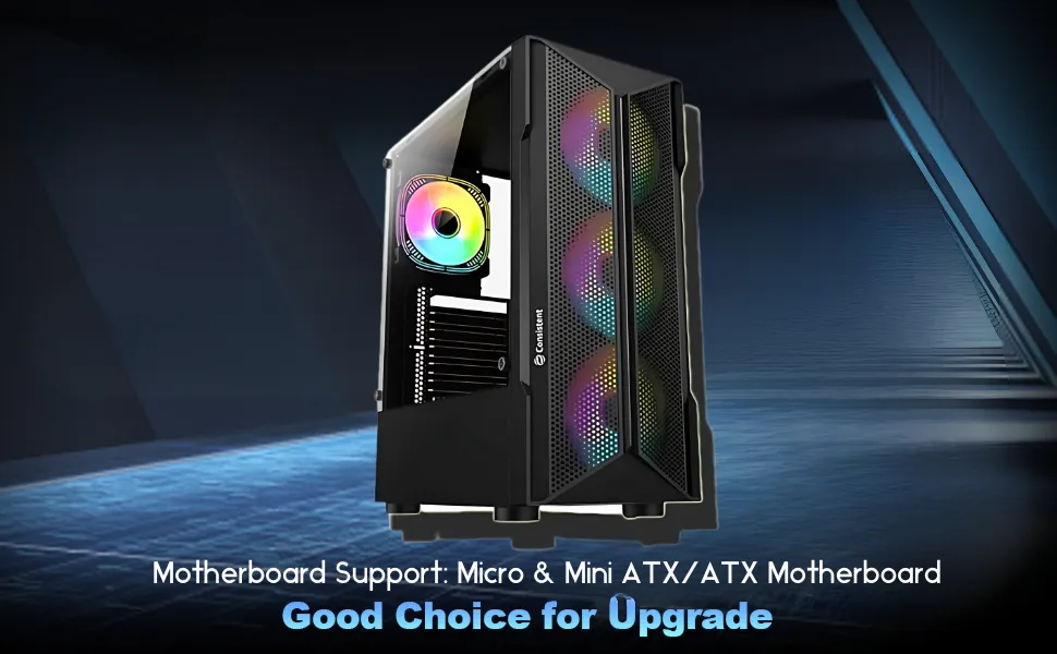 Consistent Inferno Gaming Cabinet 2002 | Support : Micro ATX/ Mini ATX / ATX Motherboard | Case Size(+Front panel): 350*185*410mm | Side Panel : Left Aryclic ,Right 0.4mm SPCC overview 5