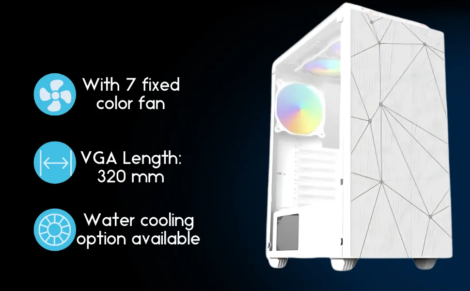 Consistent Nexus Gaming Cabinet 2003 | Slots - 4Full Slot | VGA Max- 250mm | CPU Max-150 mm | USB -1.1 x 2 Audio overview 4