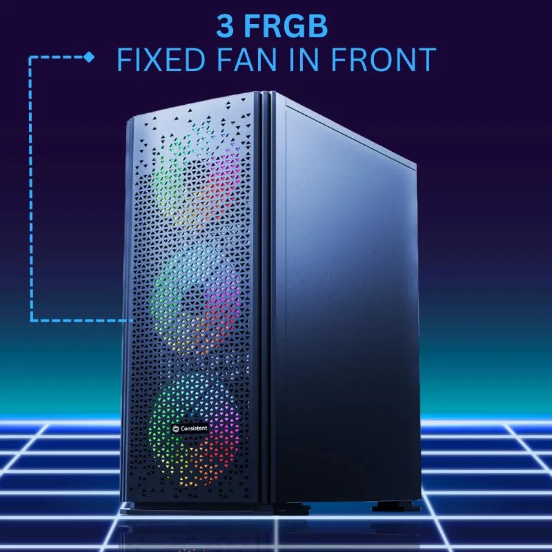 Consistent VECTOR Gaming PC Case (CIG2006) Black | Support :ATX, Micro ATX, and Mini ATX, along with ATX 12V | USB 3.0*1,1.0*2 overview 2