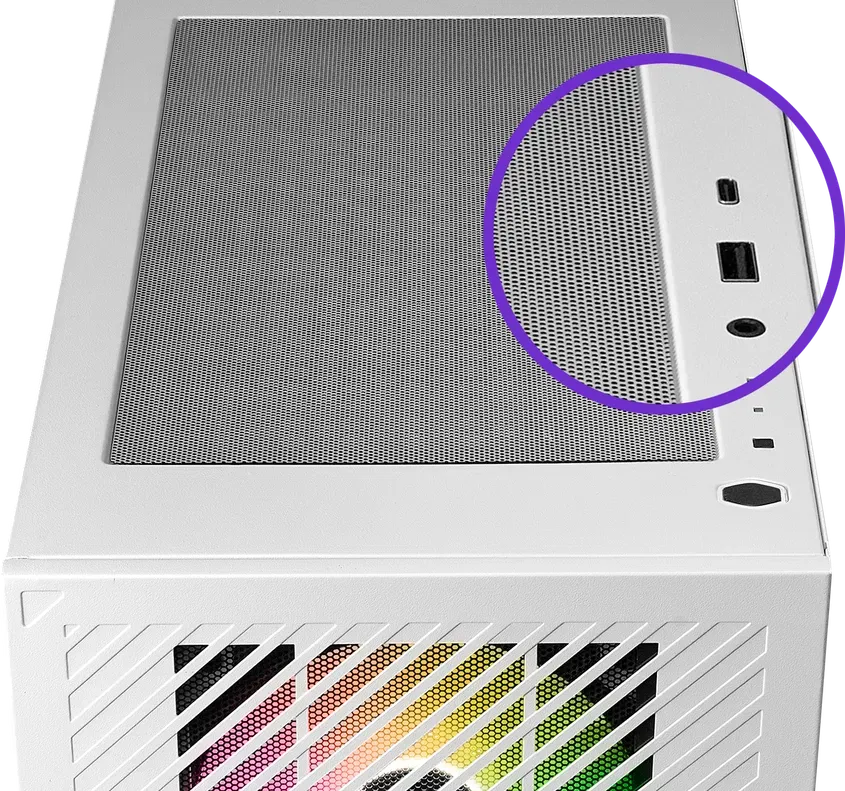 Cooler Master Elite 301 ARGB (M-ATX) Mini Tower Cabinet (White) overview 5