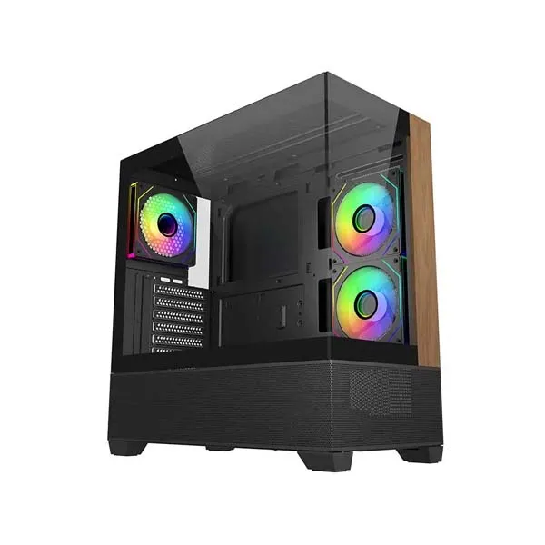 Cooler Master Elite 690 Wood Micro ATX Mid Tower Cabinet Black (E690-KHNN-S00)