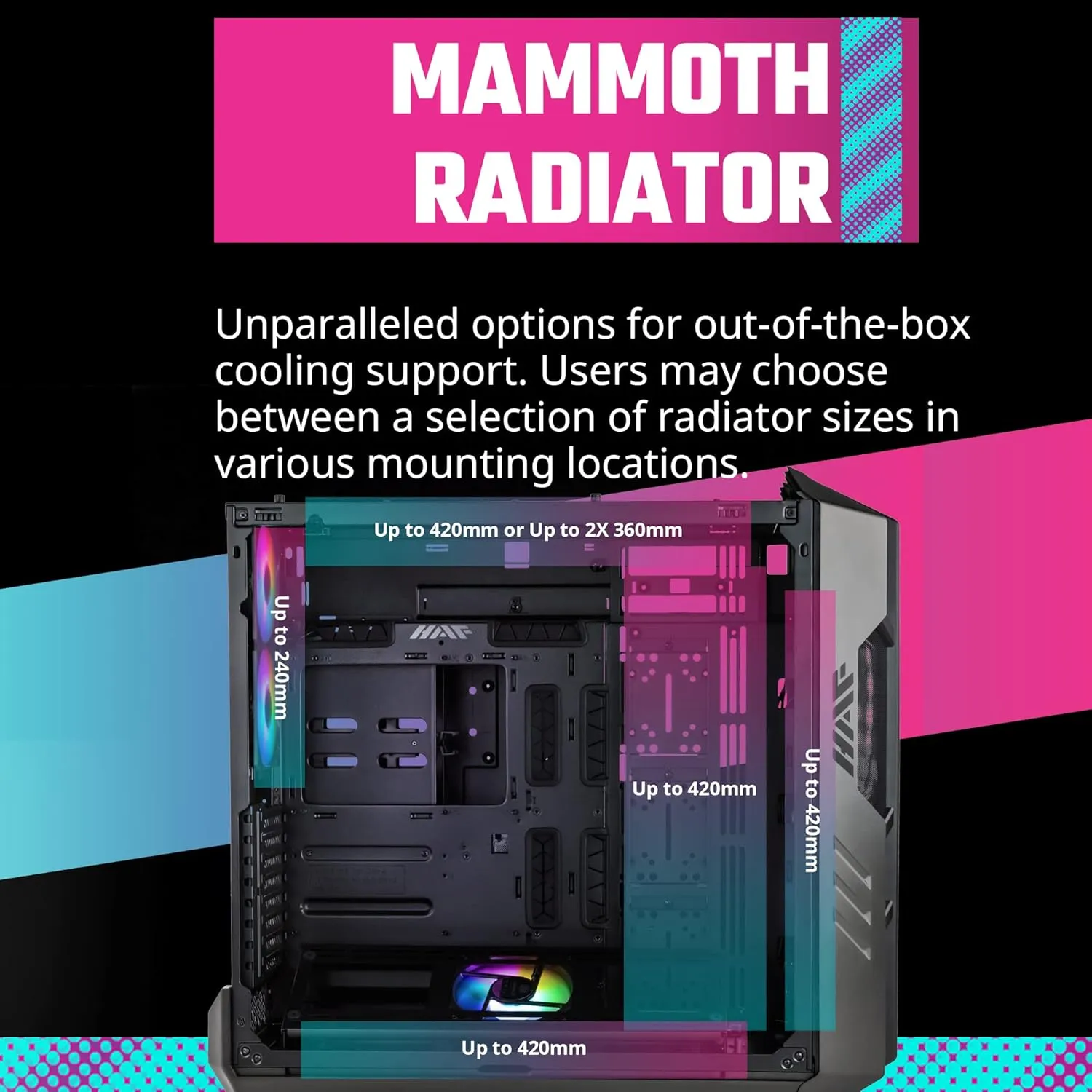 Cooler Master HAF 700 ARGB (E-ATX) Full Tower Cabinet (Titanium Grey) overview 2