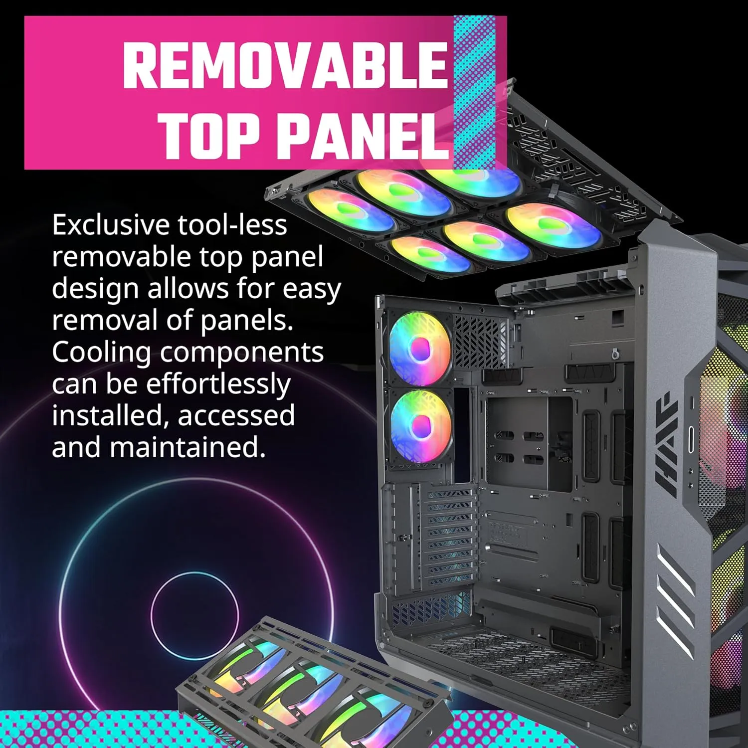 Cooler Master HAF 700 ARGB (E-ATX) Full Tower Cabinet (Titanium Grey) overview 7
