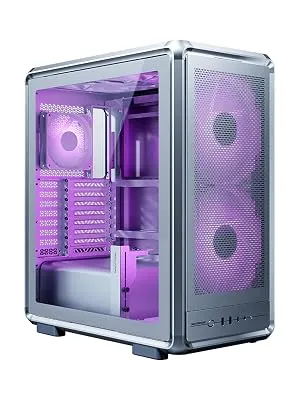 Cooler Master MasterFrame 500 Mesh ARGB Silver E-ATX Mid Tower Case overview 2