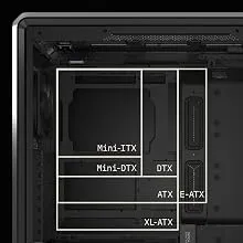 Cooler Master MasterFrame 600 E-ATX Mid Tower Case (Black) overview 6
