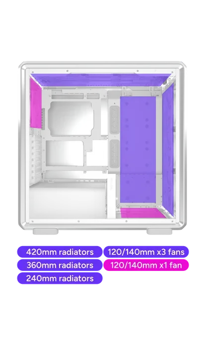 Cooler Master MasterFrame 600 Mesh ARGB Silver E-ATX Mid Tower Case overview 2