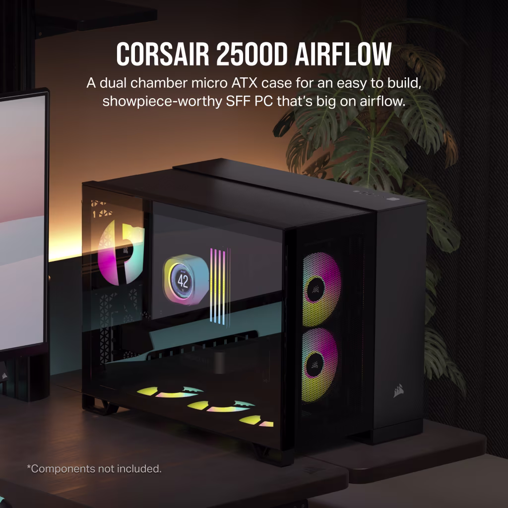 Corsair 2500D Airflow (M-ATX) Mid-Tower Cabinet (Black) overview 1