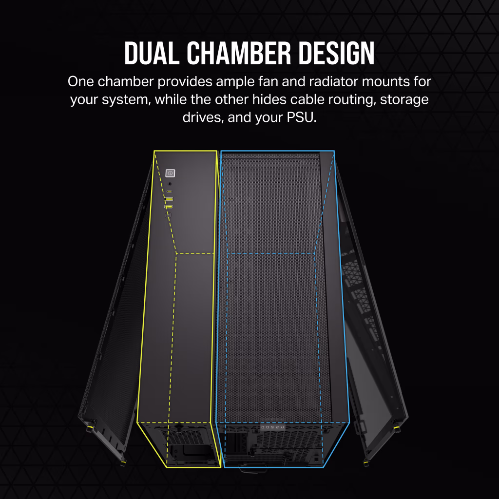 Corsair 2500D Airflow (M-ATX) Mid-Tower Cabinet (Black) overview 2
