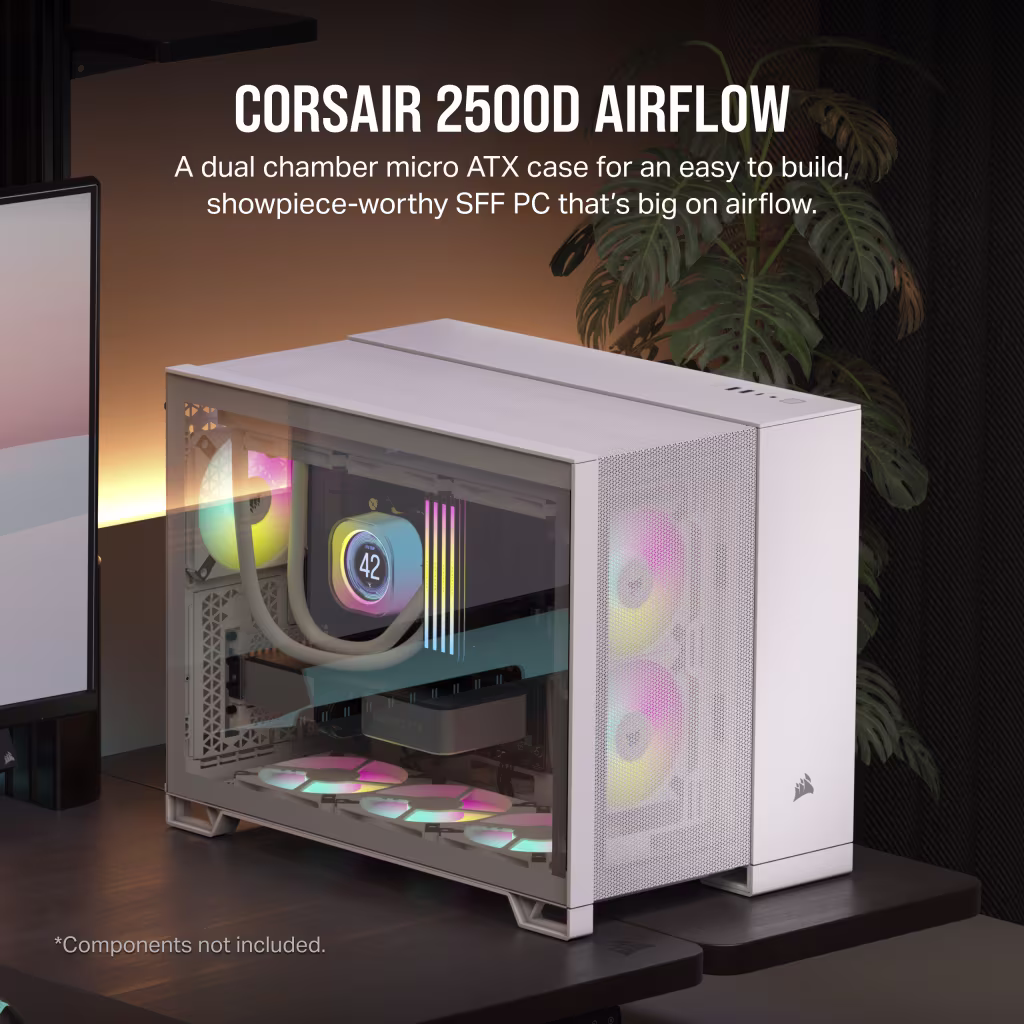 Corsair 2500D Airflow (M-ATX) Mid-Tower Cabinet (White) overview 1