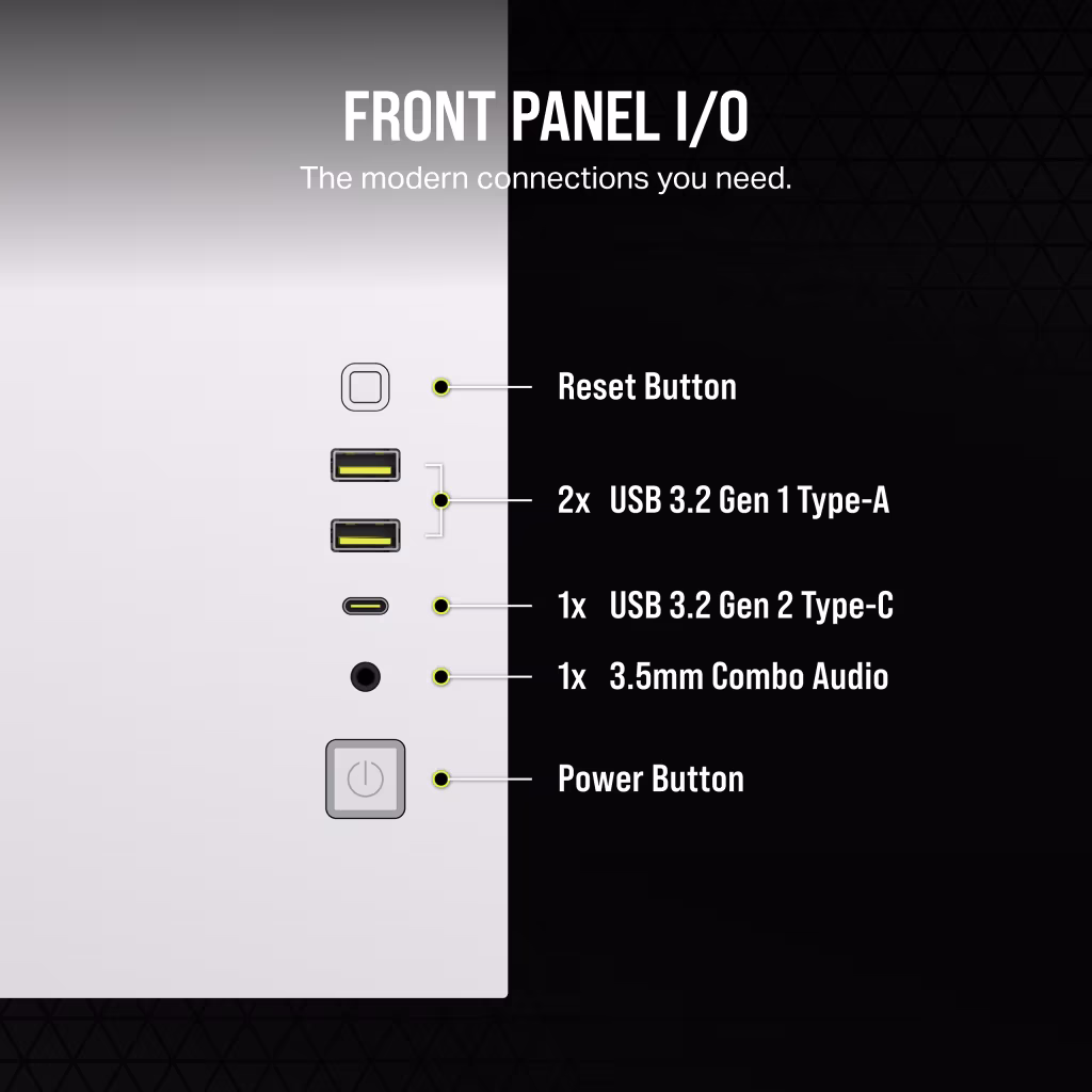 Corsair 2500D Airflow (M-ATX) Mid-Tower Cabinet (White) overview 10