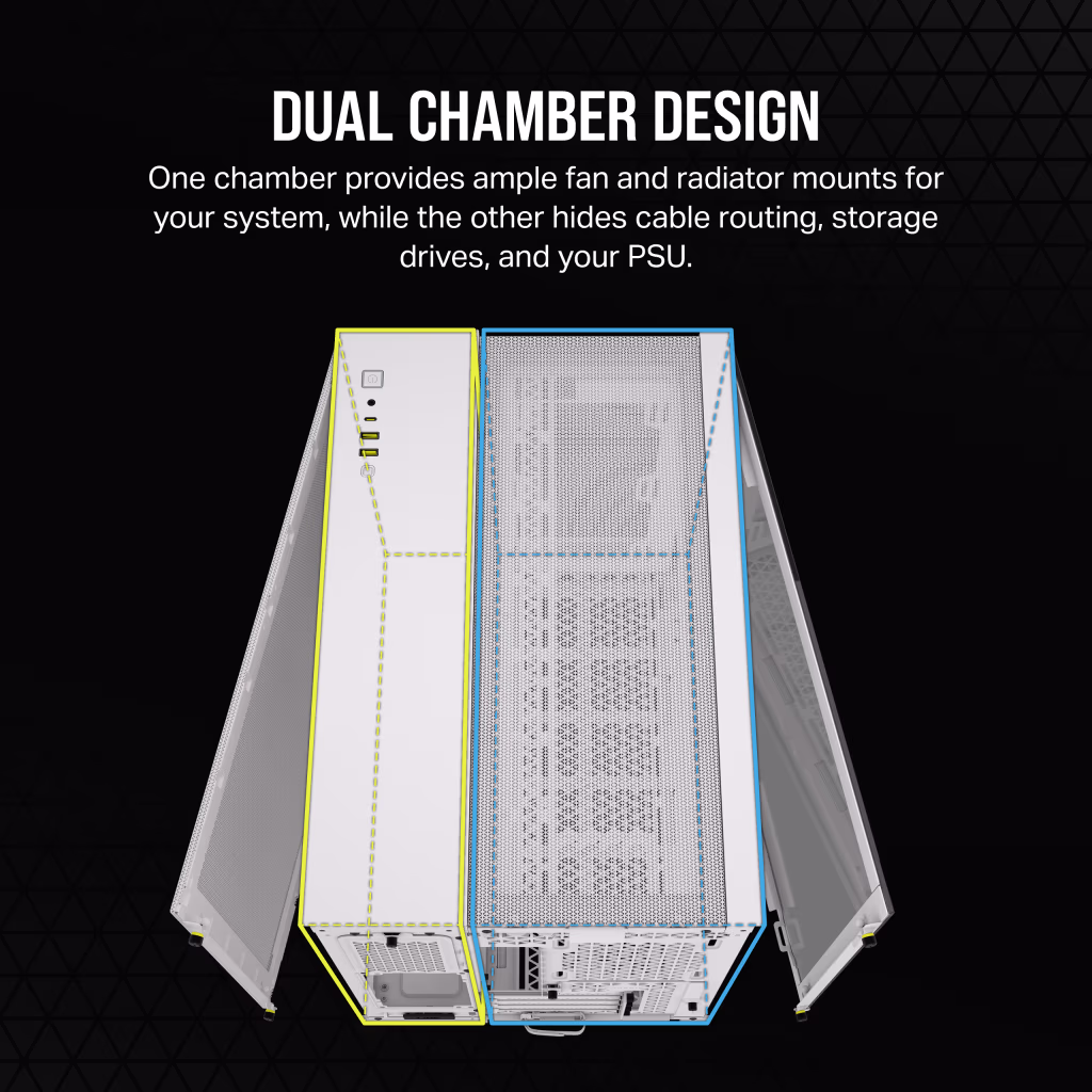 Corsair 2500D Airflow (M-ATX) Mid-Tower Cabinet (White) overview 2