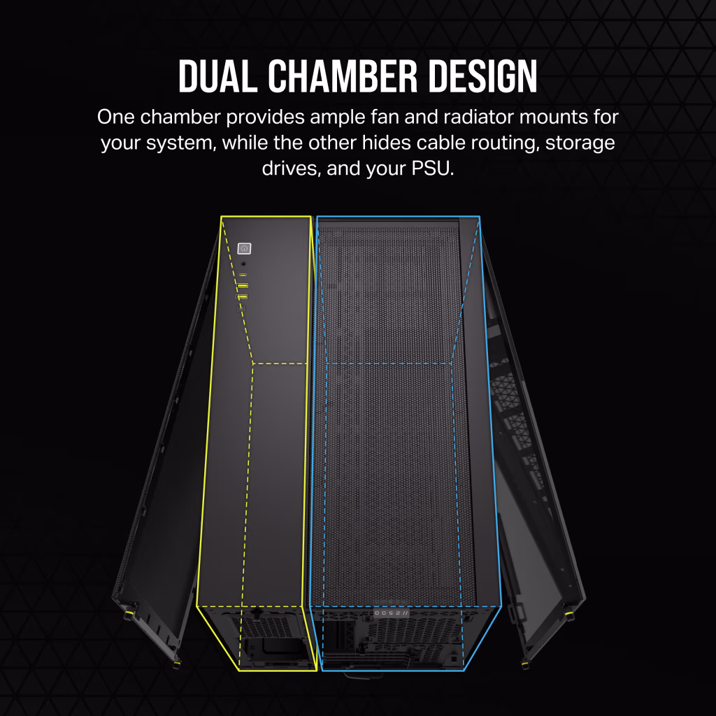 Corsair 2500X Airflow (M-ATX) Mid-Tower Cabinet (Black) overview 2
