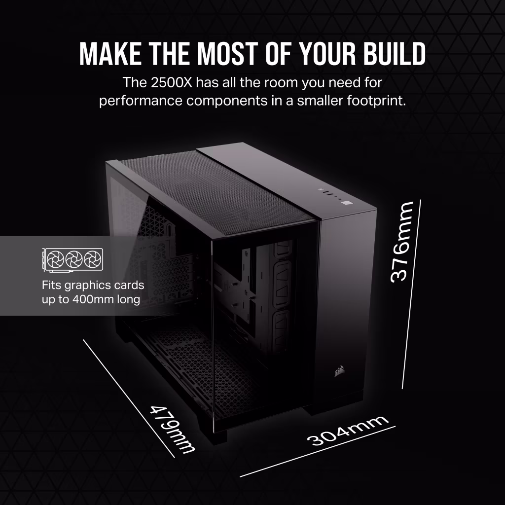 Corsair 2500X Airflow (M-ATX) Mid-Tower Cabinet (Black) overview 7