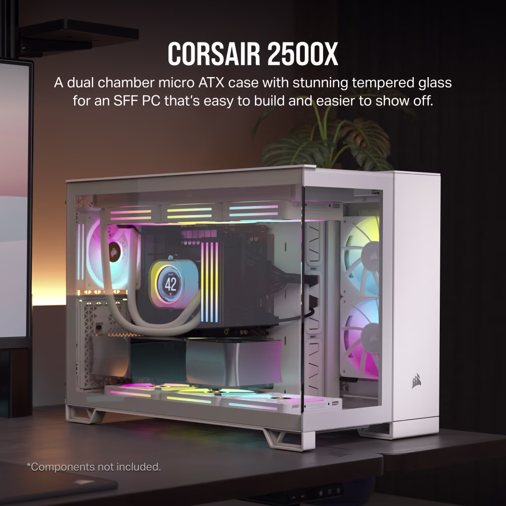Corsair 2500X Airflow (M-ATX) Mid-Tower Cabinet (White) overview 1